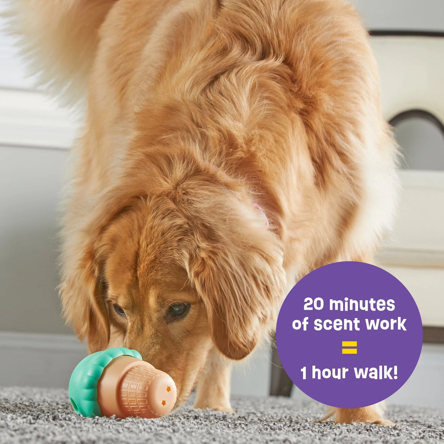 Brightkins Ice Cream Dog Toy Treat Dispenser - Engaging Training Tool for Small and Medium Dogs