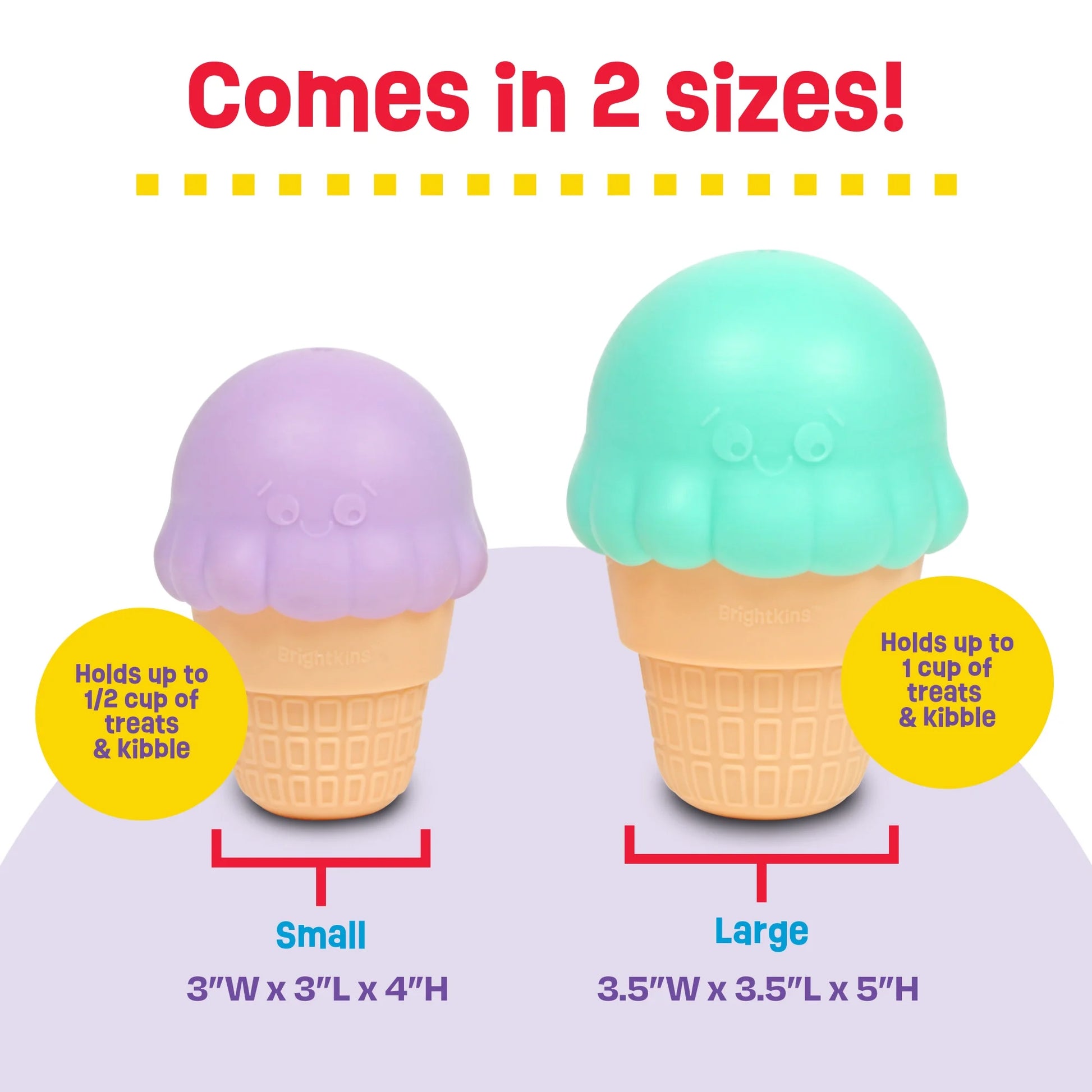 Brightkins Ice Cream Dog Toy Treat Dispenser - Engaging Training Tool for Small and Medium Dogs