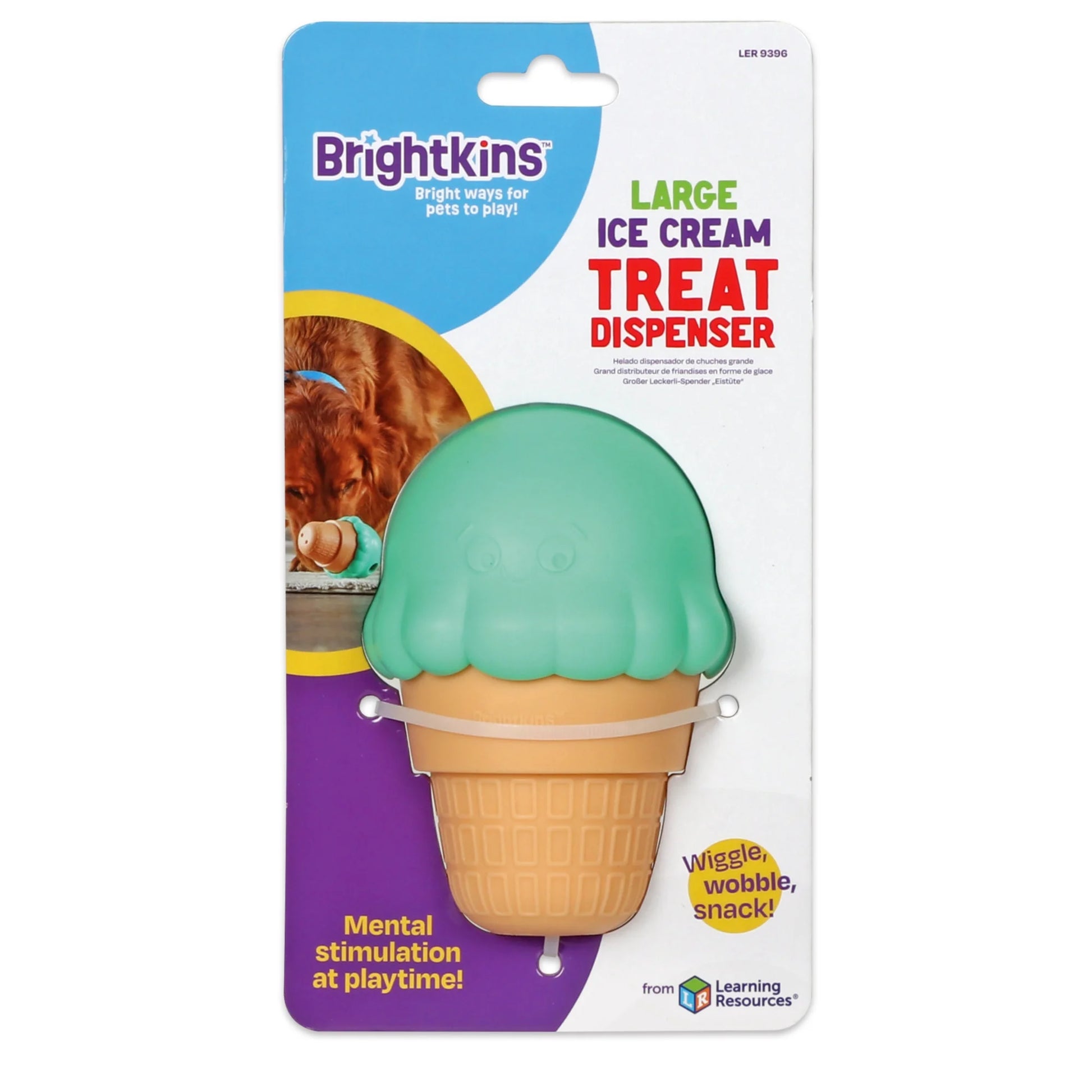 Brightkins Ice Cream Dog Toy Treat Dispenser - Engaging Training Tool for Small and Medium Dogs