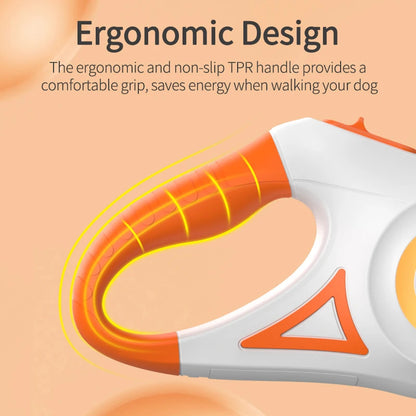 5M Automatic Retractable Dog Leash with LED Light for Enhanced Visibility - Stylish and Functional Flexi Lead for Dogs and Puppies
